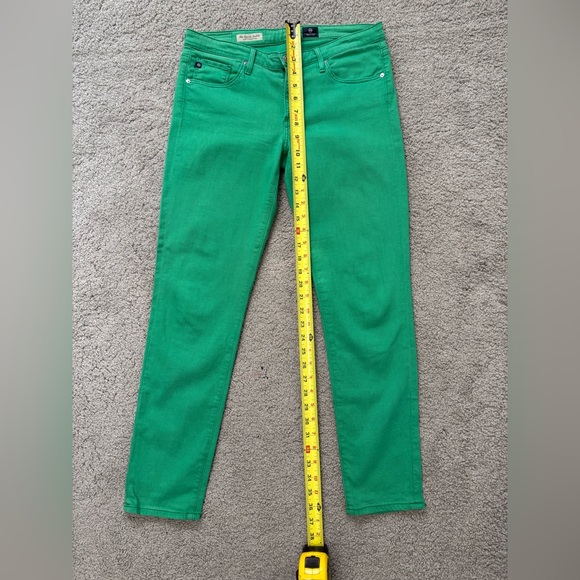 AG Adriano Goldschmied the Stevie Ankle Jeans Slim Straight Size 29 Kelly Green - Picture 8 of 11
